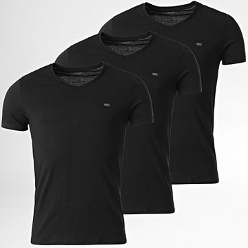 Diesel - Set di 3 magliette Michael 00SHGU-0LIAD con scollo a V Nero