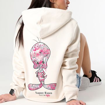 Looney Tunes - Felpa con cappuccio donna Tweety Graff Pink Beige