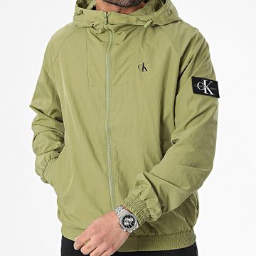 Calvin Klein - 5101 Giacca con zip e cappuccio verde cachi