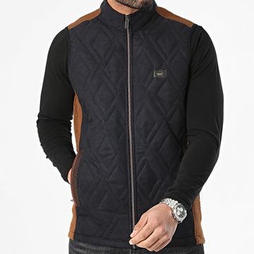 Classic Series - Giacca con zip senza maniche marrone navy