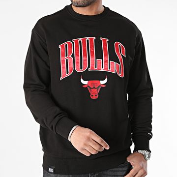 New Era - Felpa girocollo Chicago Bulls 60435427 Nero Rosso