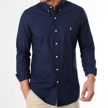 Polo Ralph Lauren - Camicia Slim Popeline Stretch a maniche lunghe Blu Navy