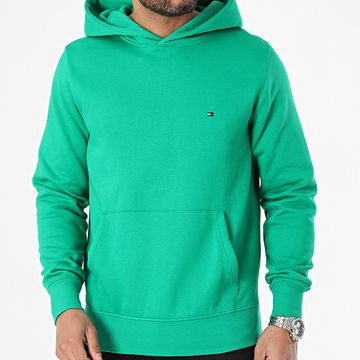 Tommy Hilfiger - Felpa con cappuccio con logo Flag 4266 verde