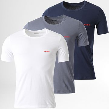 HUGO - Set di 3 magliette 50480088 Bianco Navy Grigio Ardesia