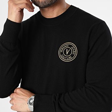 Versace Jeans Couture - Vemblem Maglione con ricamo 76GAFM00-CM06H Nero Oro