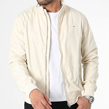Schott NYC - Giacca Kenton beige con zip dal taglio slim