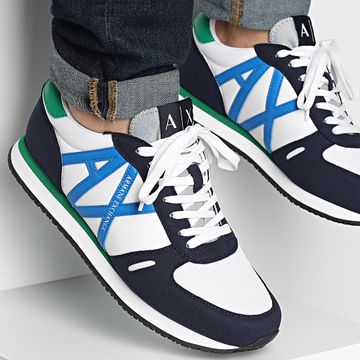 Armani Exchange - Cestini XUX017-XCC68 Blu Navale Bianco Ottico Verde