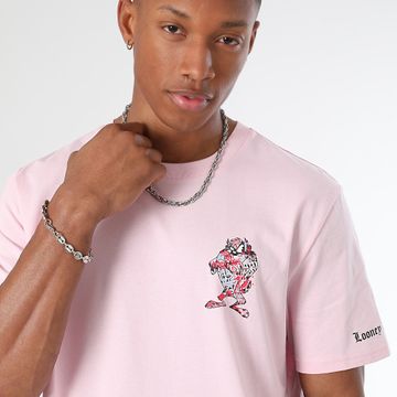Looney Tunes - Tee Shirt Oversize Taz Rosa Minimal Rose