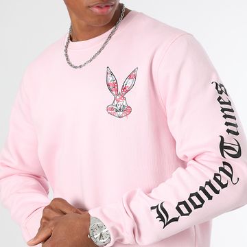 Looney Tunes - Felpa girocollo Bugs Bunny Rosa Minimal Rose