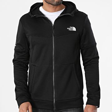 The North Face - Felpa in pile con cappuccio e zip A87J5 Nero