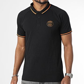 PSG - Polo a maniche corte Paris Saint-Germain P15375C-CL05 Nero Arancione