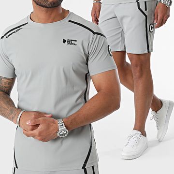 Comme Des Loups - Set di maglietta e pantaloncini da jogging grigio Compressor