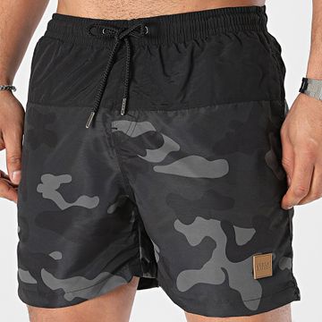 Urban Classics - TB1026 Pantaloncini da bagno mimetici nero grigio antracite
