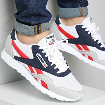 Reebok - Scarpe da ginnastica classiche in nylon 100209146 White Vector Navy Prince Red
