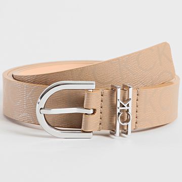 Calvin Klein - Cintura da donna CK Loop con fibbia rotonda 2367 Beige
