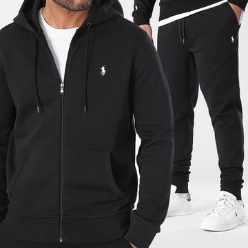 Polo Ralph Lauren - Original Player Set di pantaloni da jogging e felpa con zip e cappuccio nero