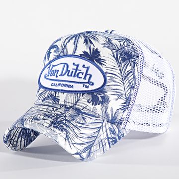 Von Dutch - Flo Cappello Trucker Bianco Blu Floreale