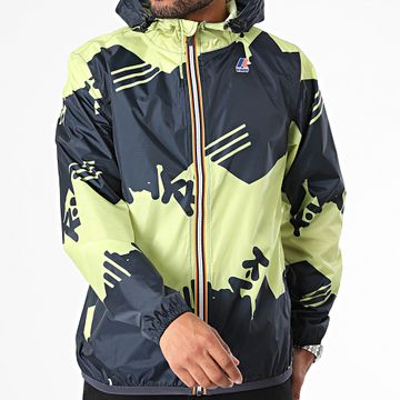 K-Way - La Vrai 3.0 Claude Broken Logo Giacca a vento con cappuccio verde scuro