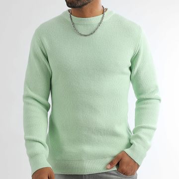 LBO - Maglione a girocollo in maglia verde menta 1256