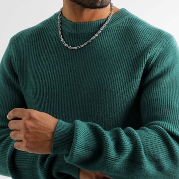 LBO - Maglione a girocollo 1259 Verde bottiglia