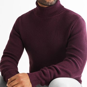 LBO - Maglione a collo alto lavorato a maglia 1266 Bordeaux