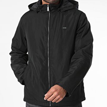 Calvin Klein - Giacca superleggera con zip e cappuccio nera 3005 Recycle
