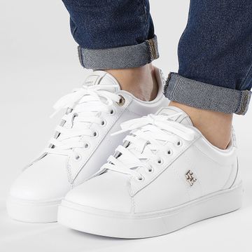 Tommy Hilfiger - Scarpe da ginnastica da donna Elevated Essential Monogram 7999 Bianco