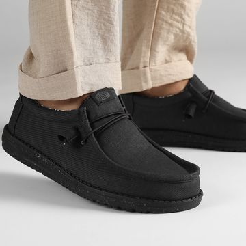 Hey Dude - Mocassini Wally in tela elasticizzata neri