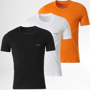 HUGO - Confezione da 3 magliette 50480088 Bianco Nero Arancione