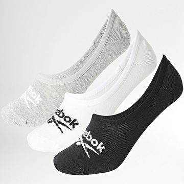 Reebok - Confezione da 3 paia di calzini invisibili R0351 Bianco Grigio Heather Nero