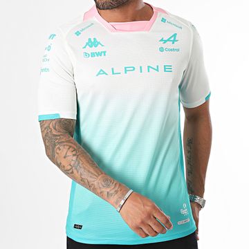 Kappa - Maglia Alpine F1 38242JW Bianco Turchese Classificato