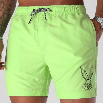 Looney Tunes - Pantaloncini da bagno Angry Bugs verde fluo