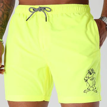 Looney Tunes - Pantaloncini da bagno Angry Taz giallo fluo