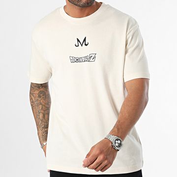 Dragon Ball Z - Maglietta oversize con doppio logo Majin beige e nero