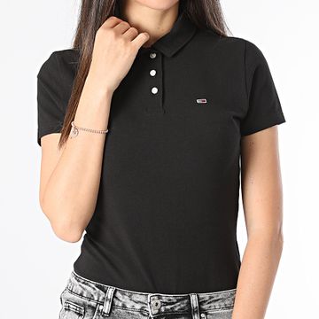 Tommy Jeans - Polo donna Essential 7220 Slim a manica corta Nero