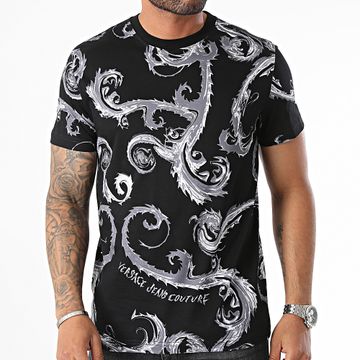 Versace Jeans Couture - Tee Shirt Jers Co Stampa Chromo Couture 77GAH6S0-JS388 Nero Grigio Rinascimento