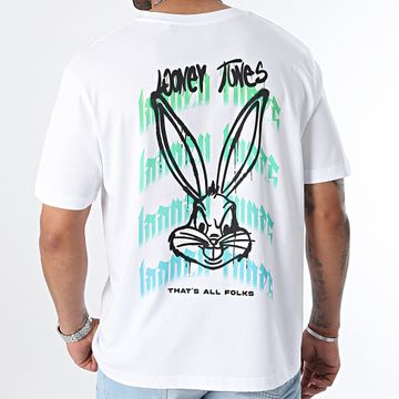 Looney Tunes - Tee Shirt Oversize Large Bugs Color Spray Icy White