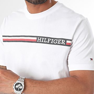 Tommy Hilfiger - Maglietta Petto a righe 6739 Bianco
