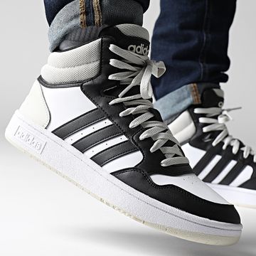 Adidas Originals - Hoops 3.0 Mid Sneakers IH0157 Footwear White Core Black Orbit Green