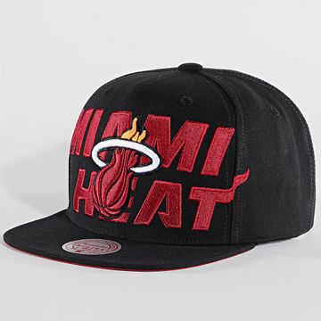 Mitchell and Ness - Miami Heat NBA Cappellino Snapback integrale HHSS7646 Nero