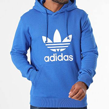 Adidas Originals - Felpa con cappuccio Trefoil IZ1855 Blu royal