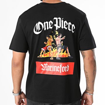 One Piece - T-shirt oversize Marineford Nero