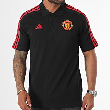 Adidas Sportswear - Polo Manchester United DNA IT4165 a righe nere a maniche corte