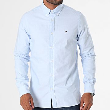Tommy Hilfiger - Camicia Oxford Dobby a maniche lunghe 5769 Azzurro Heather