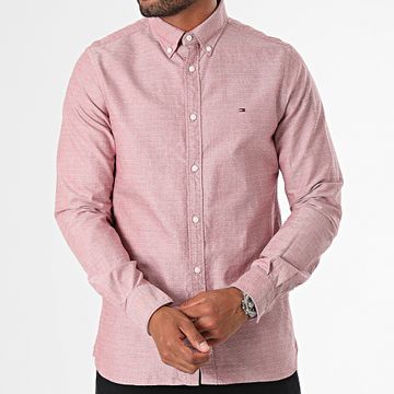 Tommy Hilfiger - Camicia Oxford Dobby a manica lunga 5769 Brick Red Heather