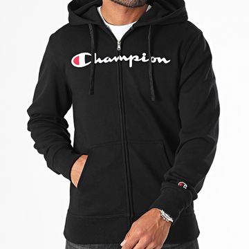 Champion - Felpa con cappuccio e zip 220255 Nero