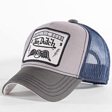 Von Dutch - Cappello Trucker Quadrato Grigio Navy