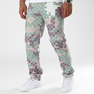 2Y Premium - Jeans Regular Fit Beige Verde Viola