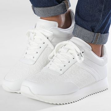 Calvin Klein - Sneakers donna Runner Lace Up Mono Mix 2215 Bianco