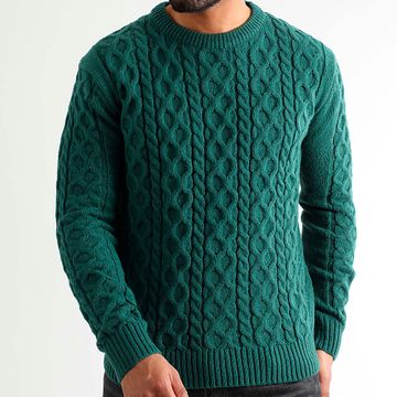 LBO - Maglione a girocollo 1433 Verde bottiglia